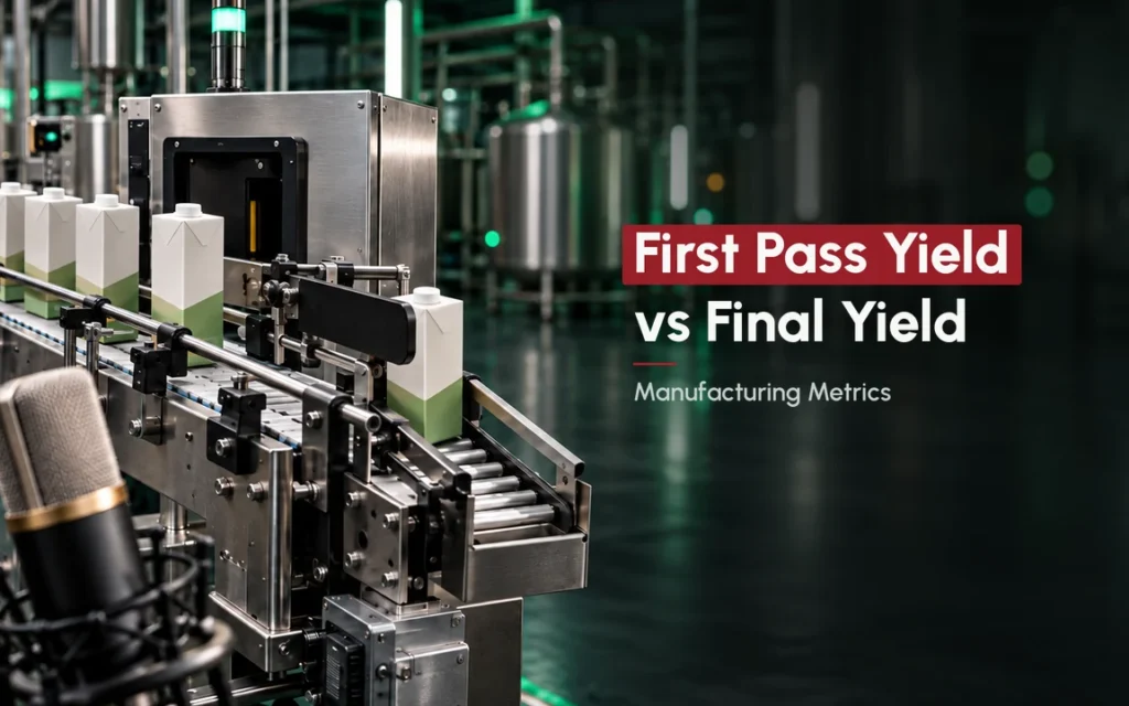 First pass yield vs final yield: inline inspection rejecting a carton