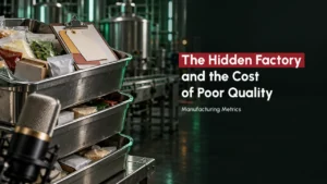 The hidden factory: rework totes and quality hold tags beside a food line
