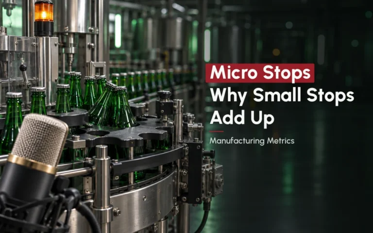 Micro stops: bottles jammed at a star-wheel on a conveyor