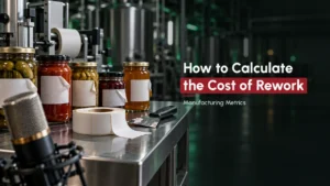 Cost of rework: mislabeled jars lined up for relabeling