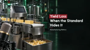 Yield loss: checkweigher with cheese blocks and trimmed offcuts